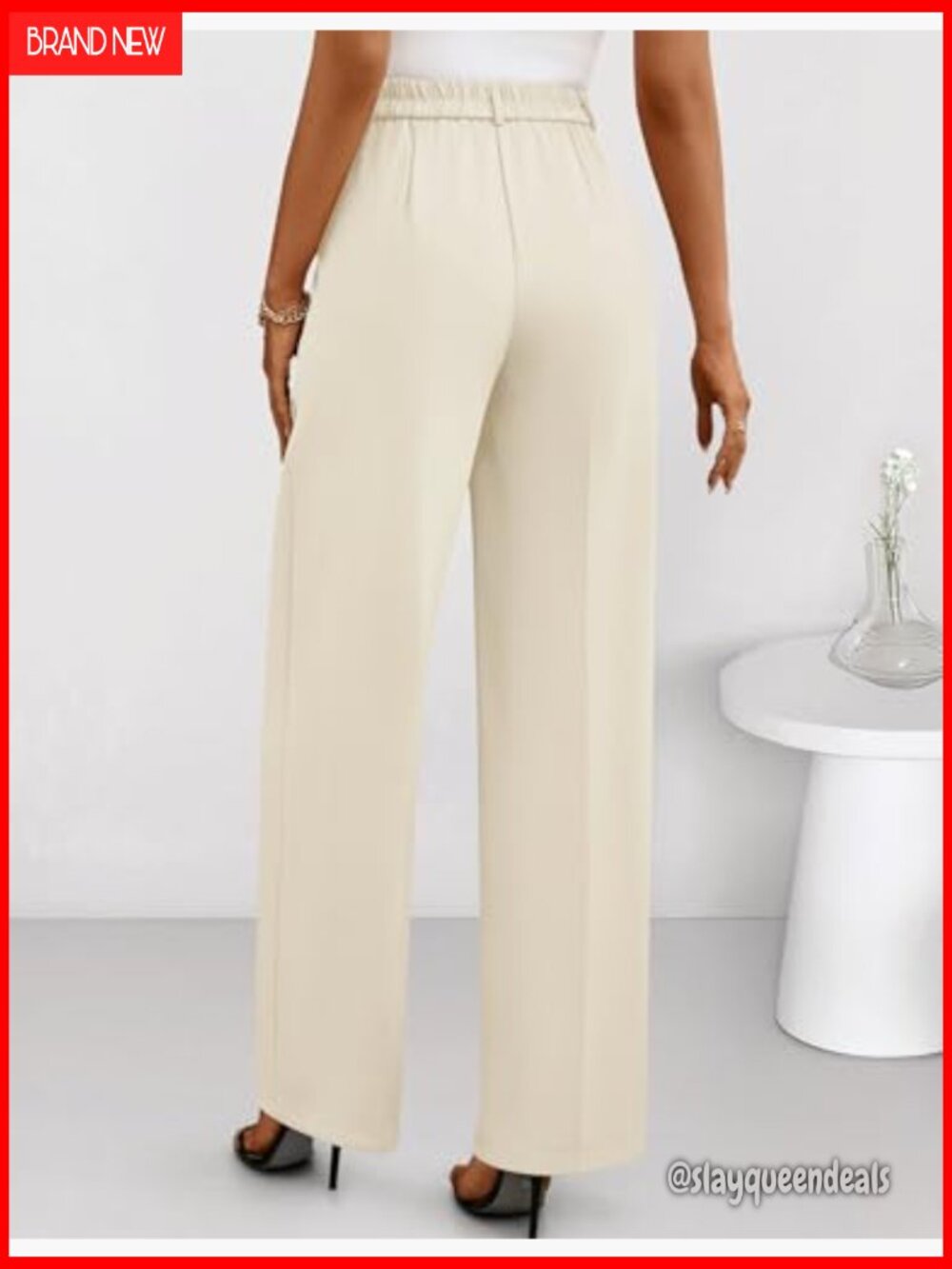 Wide Leg Dress Pants High Waisted Business Casual Palazzo Trousers Work Office - Picture 4 of 7